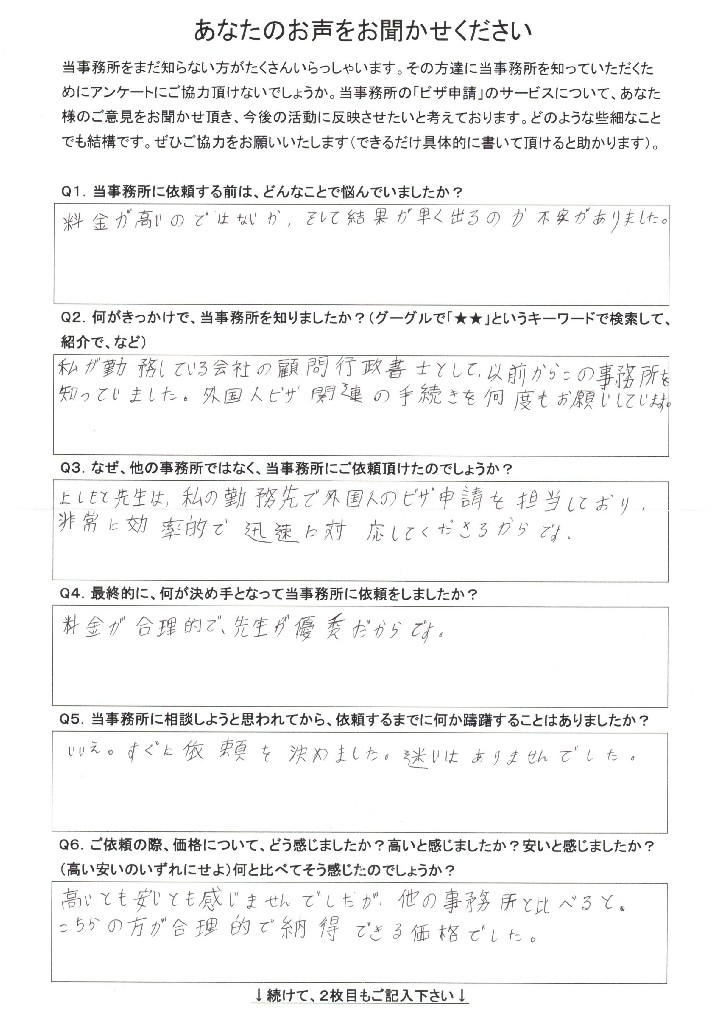 NGUYEN　VAN　SANG　様